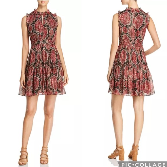 Kate Spade Black Multi Gold Metallic Medallion Print Print Dress Size 4 - Picture 14 of 14